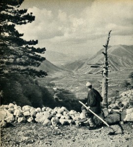 GM080: View of the Dukat Valley south of Vlora, taken from Llogara Pass (Photo: Giuseppe Massani, 1940).